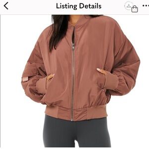 ALO Yoga It Girl Bomber Jacket in Chestnut